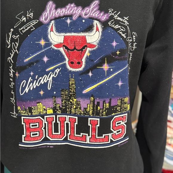 Vintage Early 90’s Chicago Bulls Graphic Sweatshirt Black Size XL USA Made - Picture 3 of 9